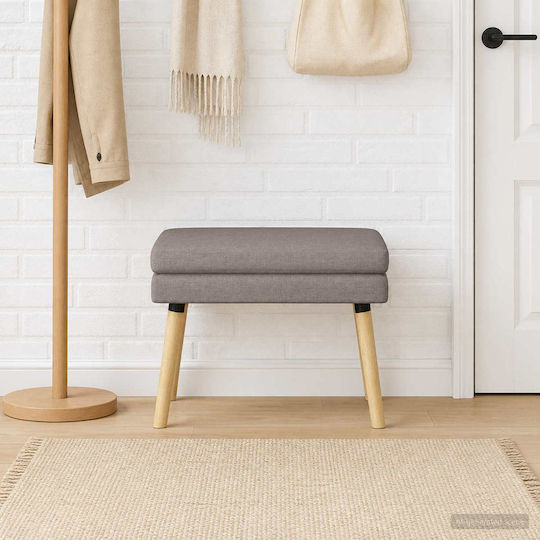 Ταμπουρέ Επενδυμένο με Ύφασμα Taupe 60x40x46εκ.