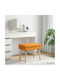 Fabric Upholstered Bench Stool Dark Yellow 60x40x46cm