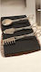 SteweHome Set of 3 Grey Stainless Steel Serving Utensils