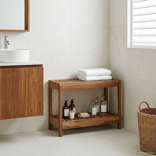 vidaXL Boden Badezimmerregal Hölzernes 60x30x45cm Braune
