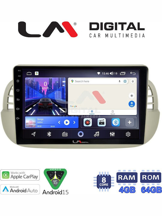 LM Digital Auto-Audiosystem für Fiat 500 2007 > 2016 Bluetooth USB Eingebautes Wi-Fi GPS Apple CarPlay Android Auto