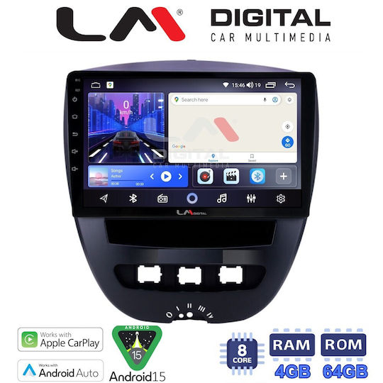 LM Digital Автомобилна Аудио Система За Peugeot 107 Toyota Aygo Citroen C1 '05>'14 Bluetooth USB WiFi GPS Apple CarPlay Android Auto