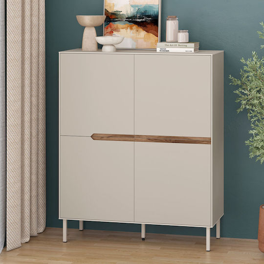 Буфет Arch от Дърво и Метал Пясъчен 98x40x120.5cm