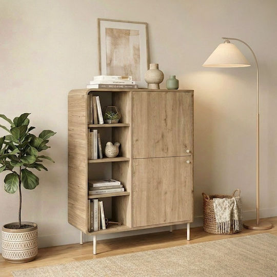 Sideboard Colia aus Holz und Metall Korb Eiche 85x44x120.4cm Sideboard Colia aus Holz und Metall Korb Eiche 85x44x120.4cm