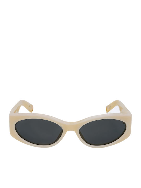 JACQUEMUS Unisex Γυαλιά Ηλίου με Μπεζ Σκελετό και Μαύρο Φακό