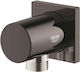 Grohe Rainshower Outlet Elbow 1/2" Anti-backflow Protection Hard Graphite Glossy Anthracite