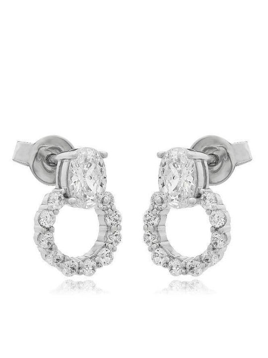 Jools Silver Hoop Earrings with Stones