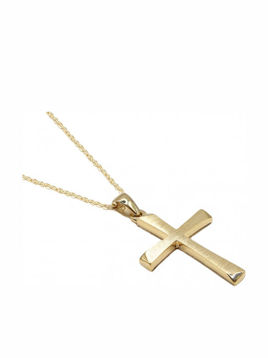 Men's Gold Cross 9K with Chain