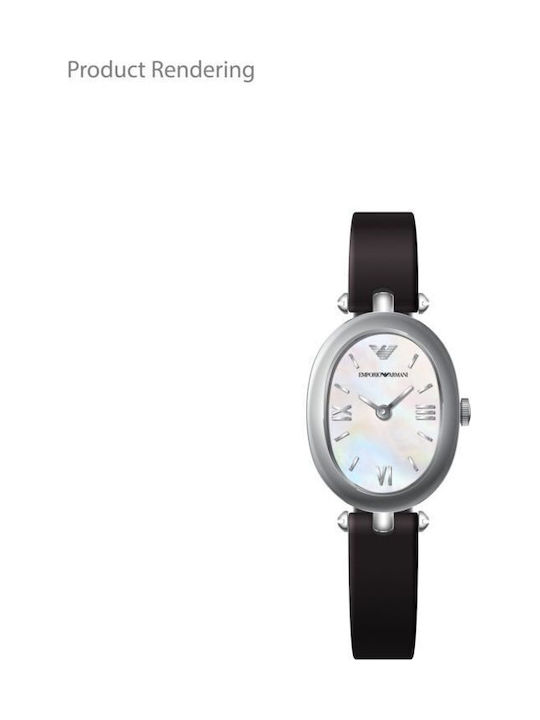 Emporio Armani Womens Watch 28mm Battery with Black Leather Strap