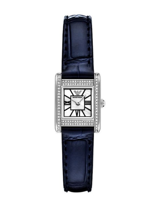 Emporio Armani Womens Watch 26mm Battery with Blue Leather Strap