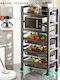 Kitchen Trolley Metallic Black 122x50x32cm