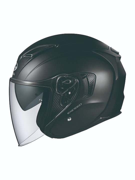 Kabuto Exceed Flat Black Motorcycle Helmet Jet ECE 22.06 with Sun Visor