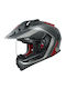 Kabuto Geosys Block Flat Gunmetal Red Motorcycle Helmet On-Off ECE 22.06