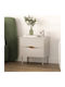 Bedside Table Marquise Wooden with Metal Legs Brown 50x35x52.3cm
