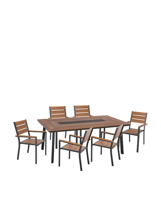 Saga 7-Teile Garten- und Outdoor-Möbelset Für Garten & große Räume Grau