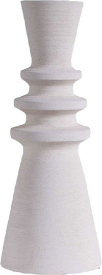 Espiel Set Decorative White Ceramic Vases 14.3x14.3xH38.3cm 2 Pieces