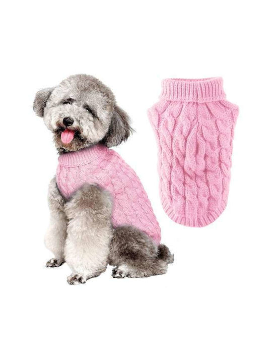 Dog Sweater Warm Soft Knitted Pink Size Xl