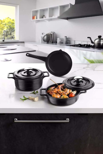 SteweHome Set De Vase De Gătit Din Fontă 5 Piese
