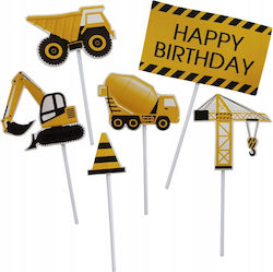 Cake Decoration Little Builder 6 Pcs 1 Pack