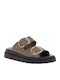 Flache Damen Sandalen Flatforms Khaki B4545 Grün