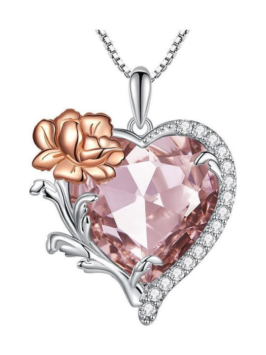 Trusky Necklace with Heart Design in Silver with Zircon