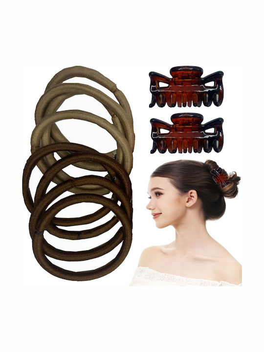 Kinder Haarspangen Set mit Haarspangen in Braun Farbe
