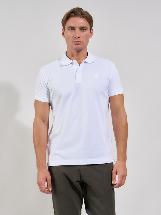 Admiral Polo Short Sleeve Blouse White