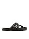 Damen Flache Sandalen Schwarz