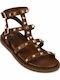 Sandale Casual Damă Gladiator Maro