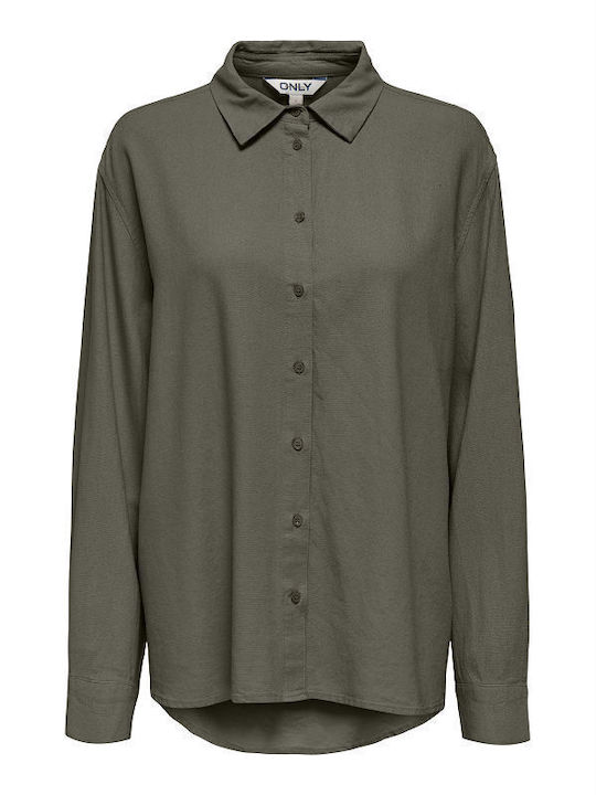 Only Shirt Shirt Μακρυμάνικο Γυναικείο Λινό Που...