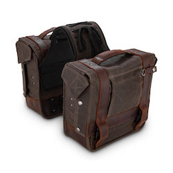Burly Voyager Throwover Saddlebags Dark Oak