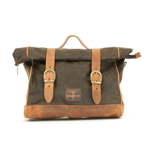 Longride Old Chopper Wachsig Baumwoll Satteltaschen Khaki
