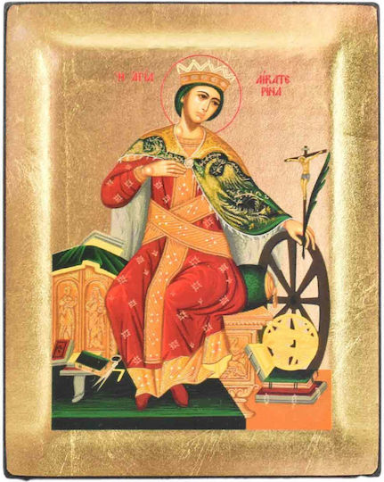 Saint Catherine Silk Screen Wooden