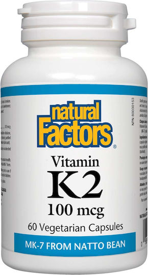Natural Factors Vitamin K2 Βιταμίνη για την Υγεία των Οστών 100mcg 60 φυτικές κάψουλες