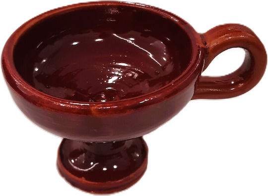 Clay Censer Burgundy Diameter 8cm Height 7cm