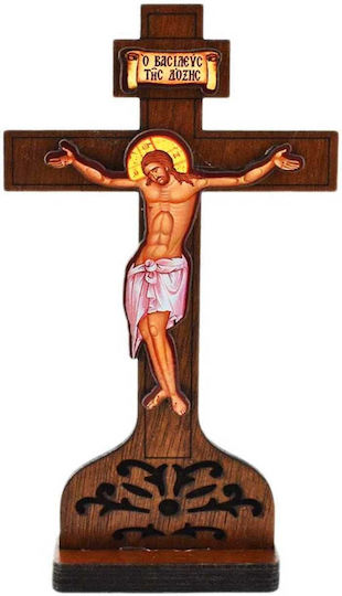 Holz Kreuz Tischkreuz Handgefertigt 12 x 21 cm