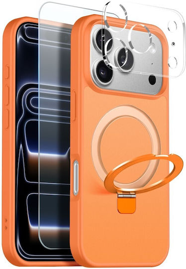 Northjo Protection Set 3 In 1 Hard Case Stand Screen Camera Protection Semi-Transparent Orange Apple iPhone 17 Pro Max