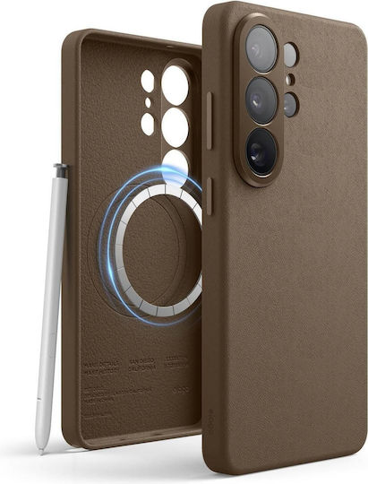 Θήκη Samsung Galaxy S26 Ultra Elago Magnetic Leather Vegan Δέρμα Magsafe Taupe Egs26msle69-tou