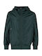 Kids Casual Short Windproof Jacket with Hood Bottlegreen