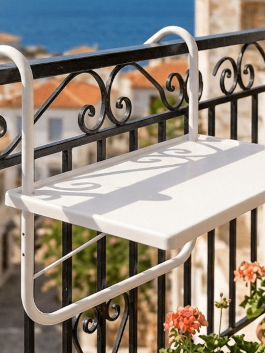 Plastic Table for Small Outdoor Spaces Foldable White 52x39.5x57cm