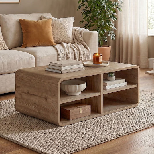 Rectangular Central Coffee Table Rovel Wooden Sepet Oak L80.3xW50xH32.5cm