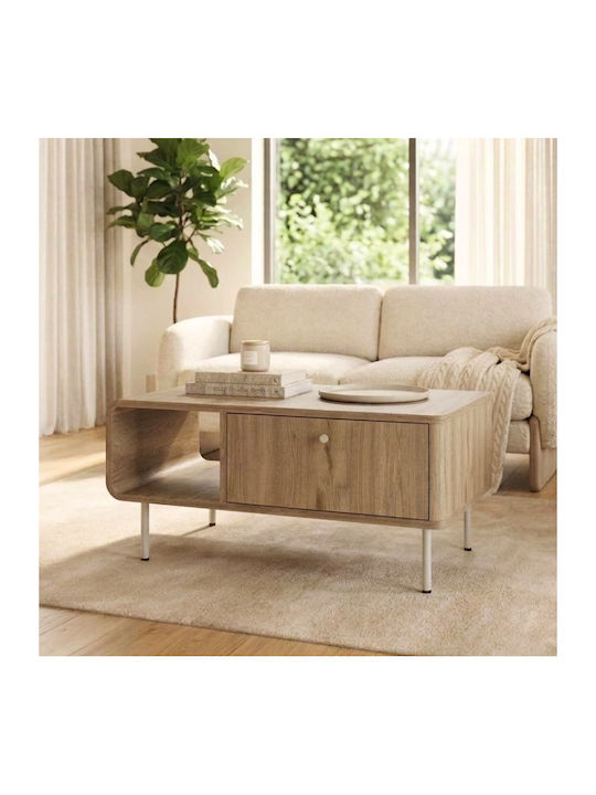 Rectangular Central Coffee Table Colia Wooden Sepet Oak L90xW60xH40.4cm
