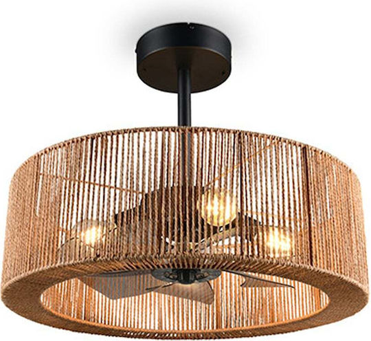 Trio Lighting Ceiling Fan 61cm with Brown Light Fixture