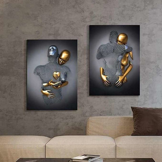Poster 50x70cm Dekorationsdruck Metall Skulpturen Ohne Rahmen 2 Stück