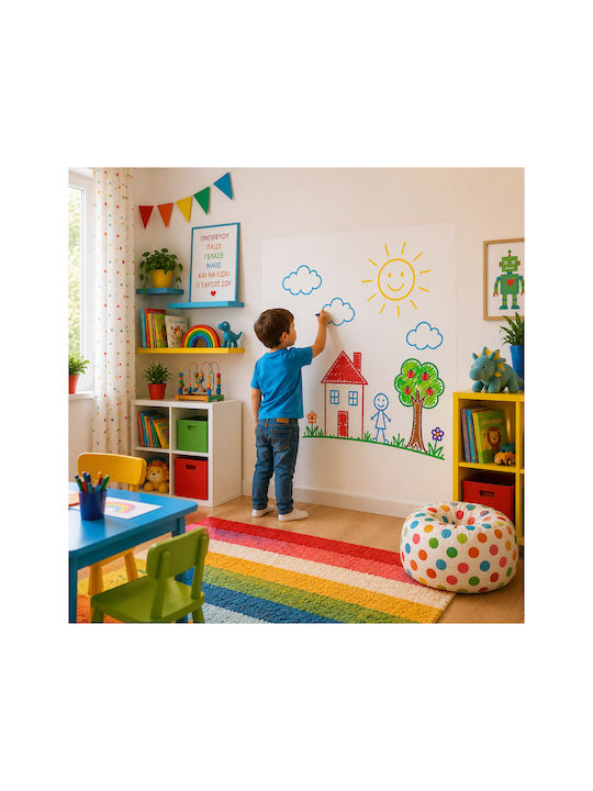 White Wall Sticker Board Kids Rooms 200cm X 137cm