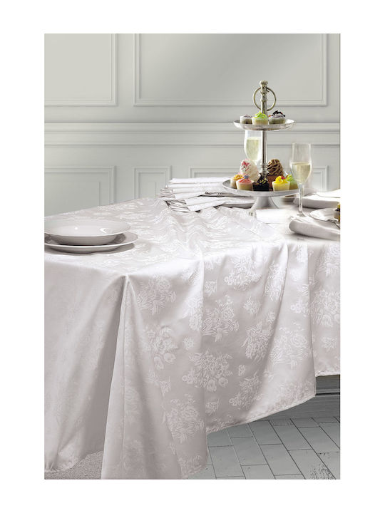 Rythmos Τραπεζομάντηλο Σετ 6τμχ Jasmine Λευκό 50x50εκ.
