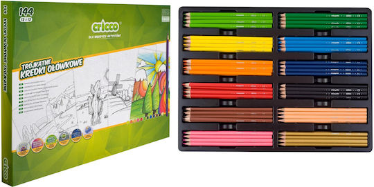 Cricco Dreieckige Buntstifte 12x12 Farben Kartonbox Schulset Cr322box144