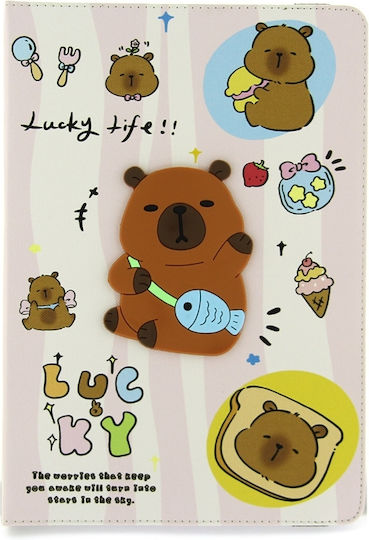 Tablet Hülle 3D Capybara Lucky Life Klappdeckel Universelles 10'' Design