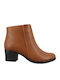 Leder Damen Stiefeletten Tabac