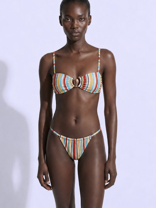 Set Bikini 3 Τεμαχίων Ριγέ Ριγέ